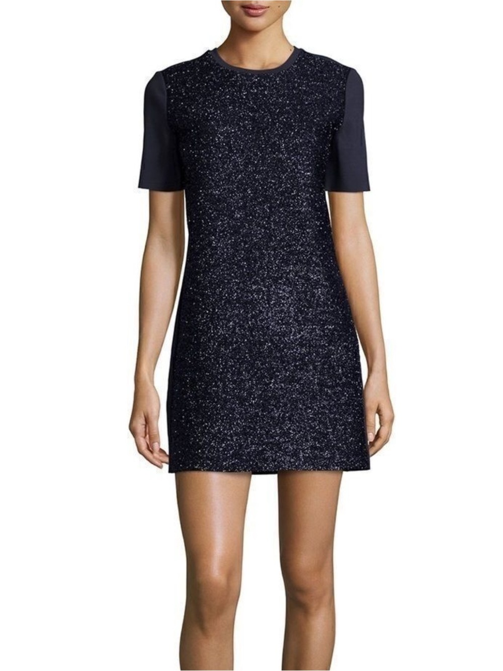 Tory Burch Tinsel Sparkle Shift in Navy Blue | SMALL